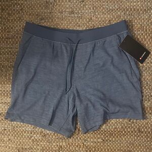 LULULEMON zeroed in double-knit mesh short 7” LL Blue twill washed denim mens XL